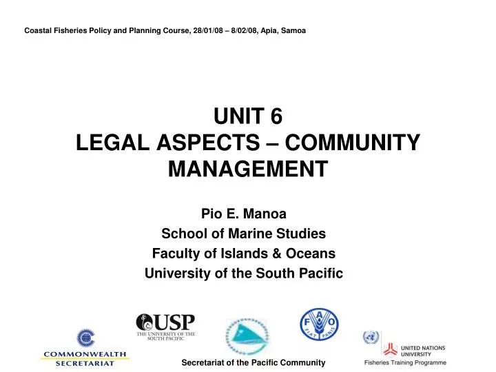 unit 6 legal aspects community management