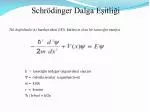 Schrödinger Dalga Eşitliği - slide 1