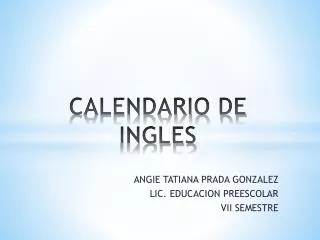 CALENDARIO DE INGLES