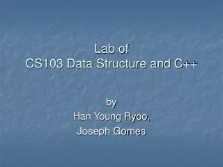 Lab of CS103 Data Structure and C++