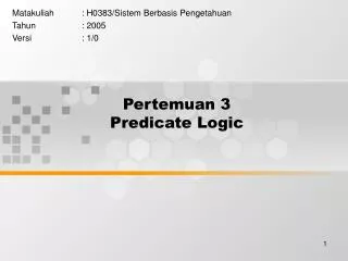 pertemuan 3 predicate logic