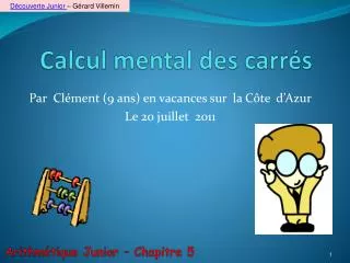 calcul mental des carr s