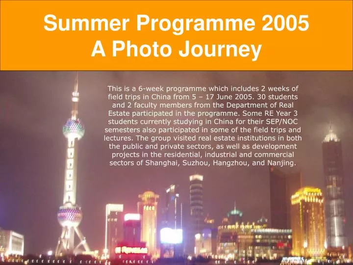 summer programme 2005 a photo journey