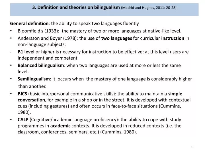 3 definition and theories on bilingualism madrid and hughes 2011 20 28