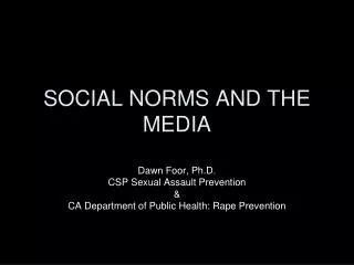 social norms and the media