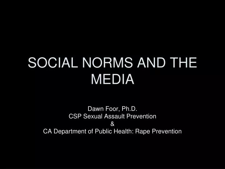 social norms and the media