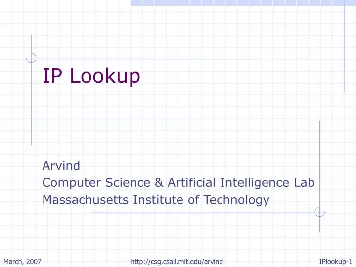 ip lookup arvind computer science artificial intelligence lab massachusetts institute of technology