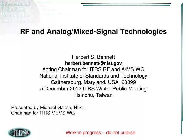 rf and analog mixed signal technologies
