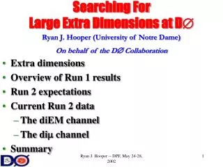 Searching For Large Extra Dimensions at D ?