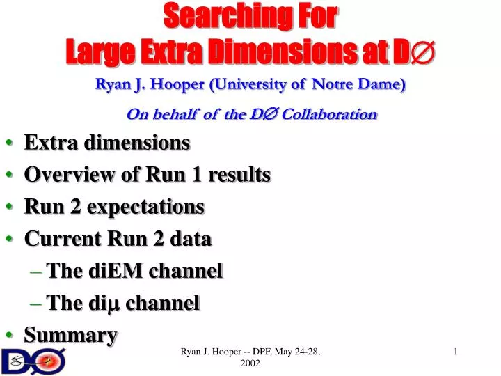 searching for large extra dimensions at d