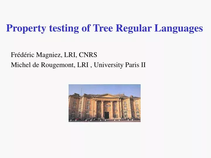 property testing of tree regular languages
