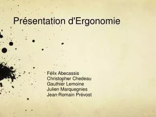 pr sentation d ergonomie