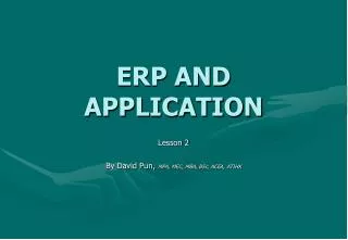 ERP AND APPLICATION