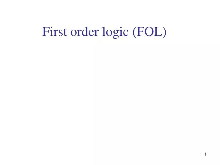 first order logic fol