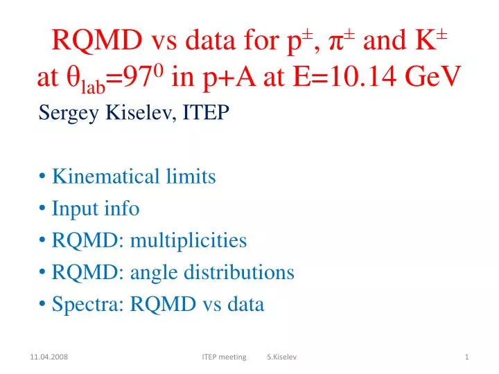 rqmd vs data for p and k at lab 97 0 in p a at e 10 14 gev