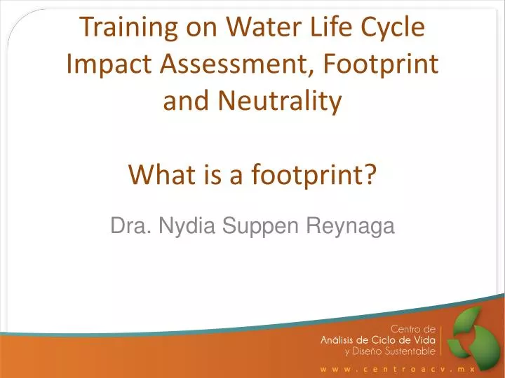 training on water life cycle impact assessment footprint and neutrality what is a footprint