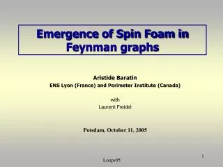 Emergence of Spin Foam in Feynman graphs