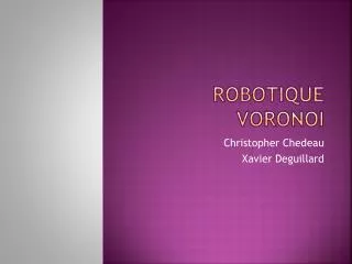 Robotique Voronoi