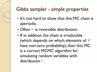 Gibbs sampler - simple properties