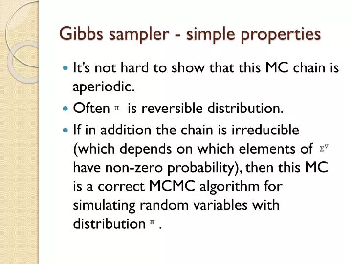 gibbs sampler simple properties