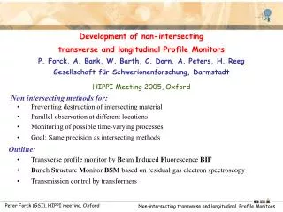 Development of non-intersecting transverse and longitudinal Profile Monitors