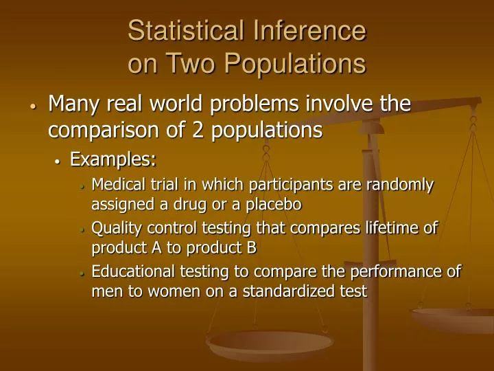 statistical inference on two populations