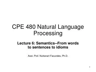 CPE 480 Natural Language Processing