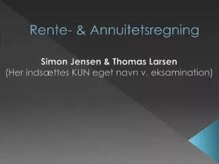 rente annuitetsregning