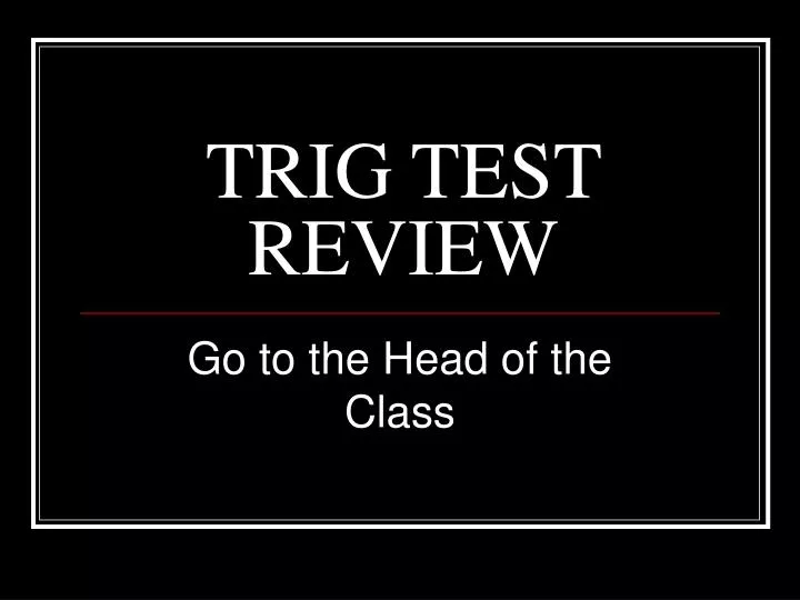 trig test review