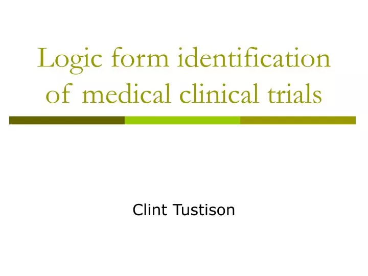 logic form identification of medical clinical trials