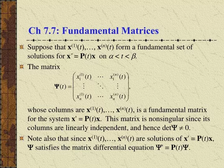 ch 7 7 fundamental matrices