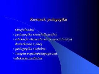 kierunek pedagogika