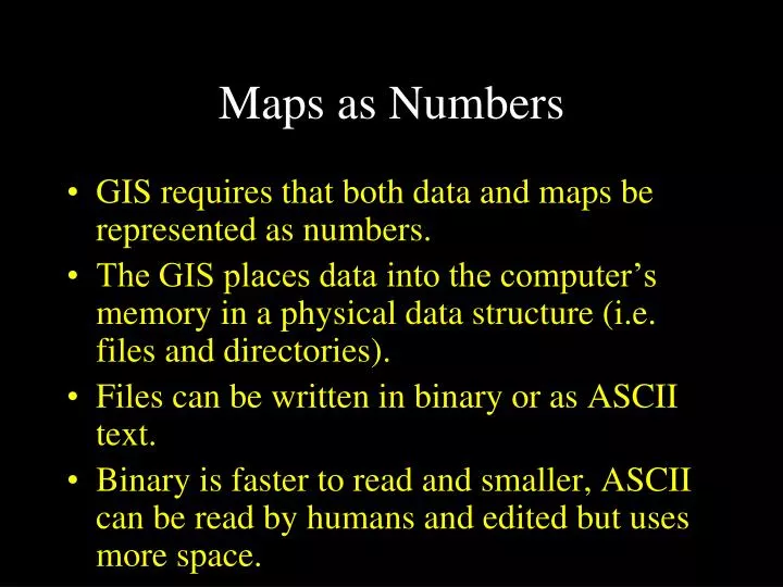 maps as numbers
