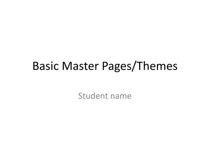 basic master pages themes