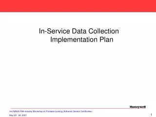 In-Service Data Collection Implementation Plan