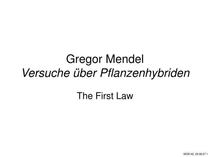 gregor mendel versuche ber pflanzenhybriden