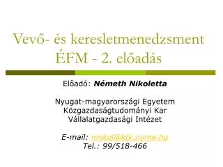 vev s keresletmenedzsment fm 2 el ad s