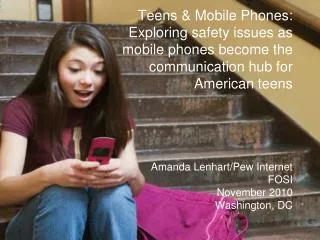 Teens 12-17 4% have sent sexts 15% have received sexts