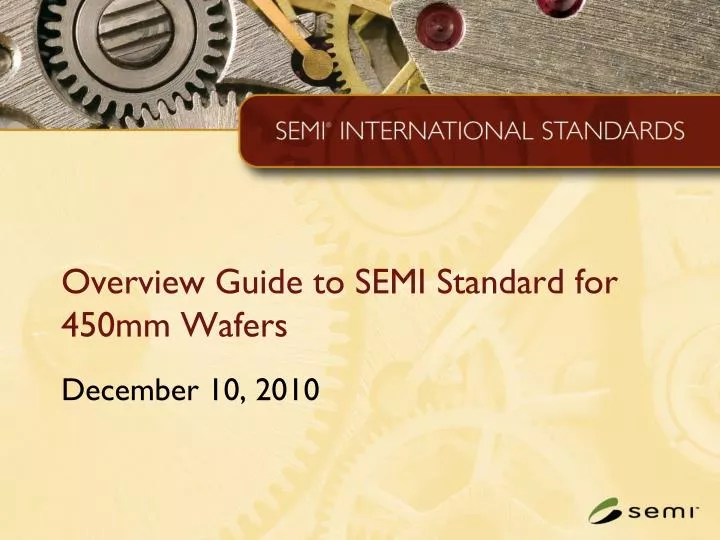 overview guide to semi standard for 450mm wafers