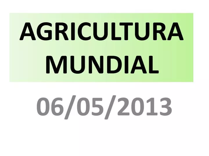 agricultura mundial