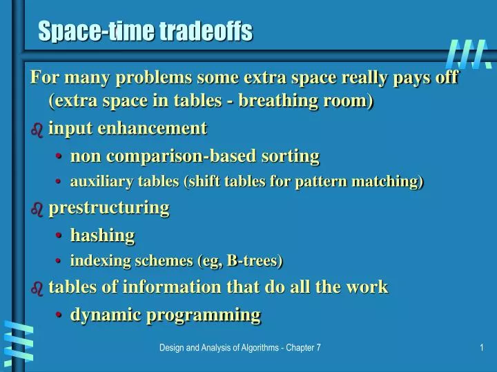 space time tradeoffs