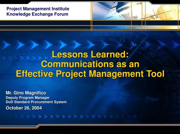 lessons learned communications as an effective project management tool