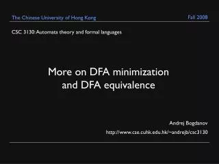 CSC 3130: Automata theory and formal languages