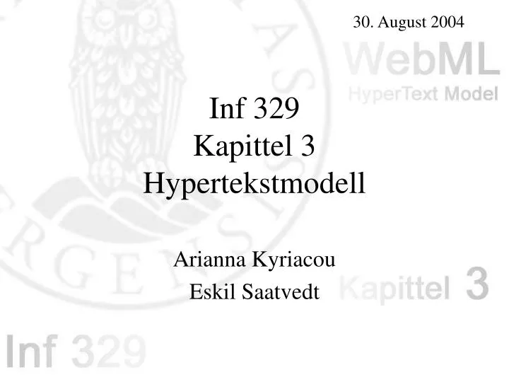 inf 329 kapittel 3 hypertekstmodell