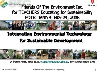 Integrating Environmental Technology for Sustainable Development