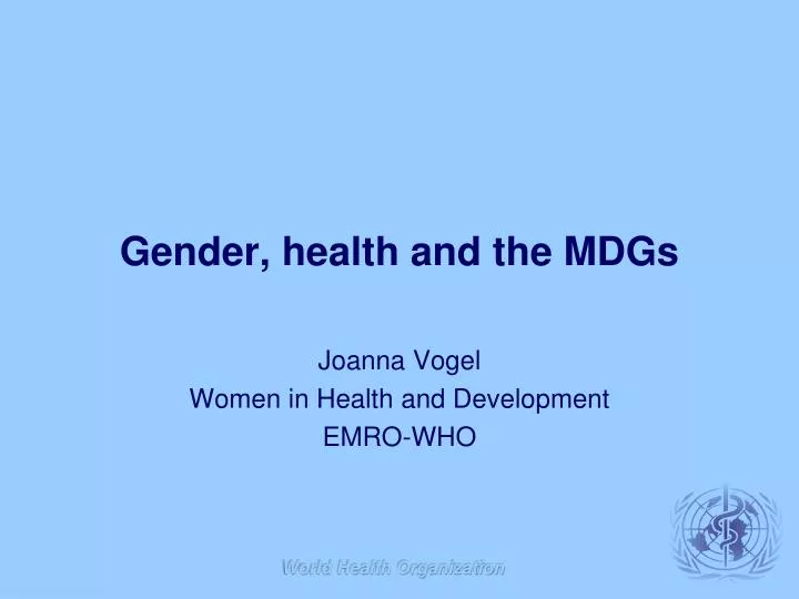 gender health and the mdgs