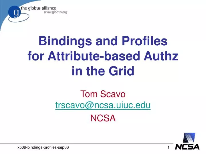 bindings and profiles for attribute based authz in the grid