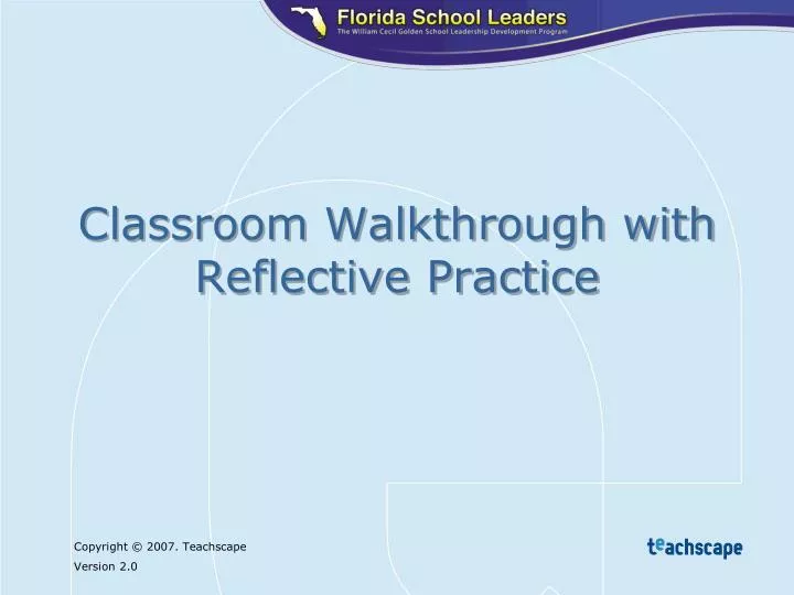 classroom walkthrough with reflective practice