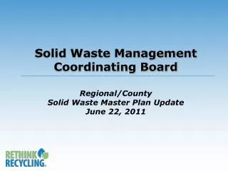 Regional/County Solid Waste Master Plan