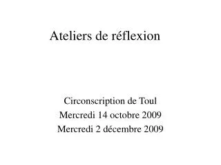 ateliers de r flexion